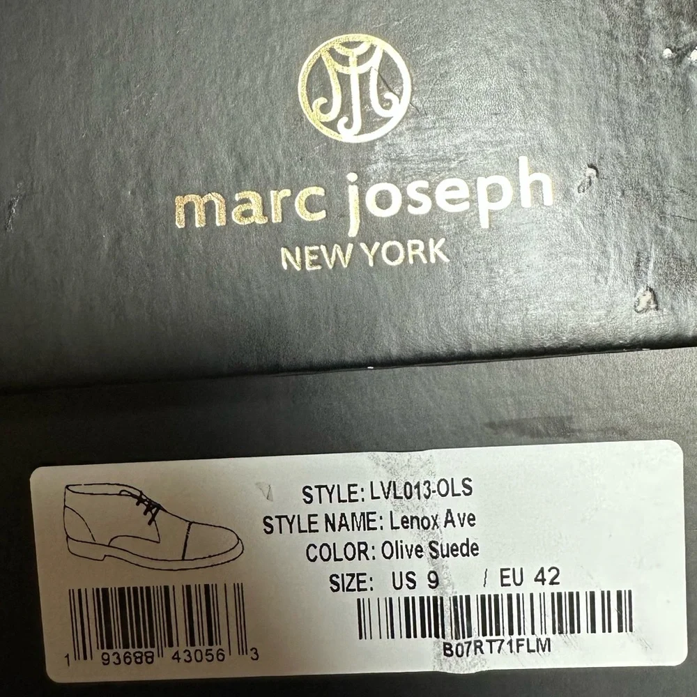 MARC JOSEPH NEW YORK 'Lenox Ave' Olive Suede Ankle Boots